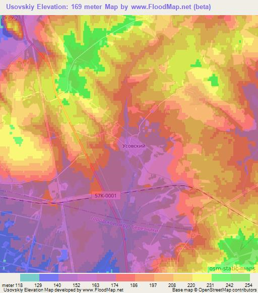 Usovskiy,Russia Elevation Map