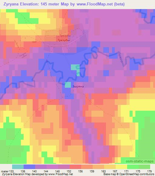 Zyryana,Russia Elevation Map