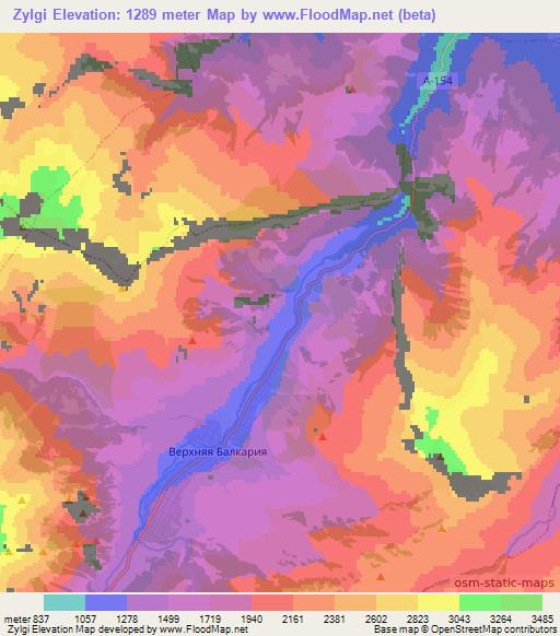 Zylgi,Russia Elevation Map