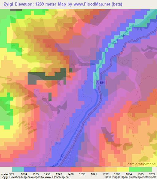 Zylgi,Russia Elevation Map