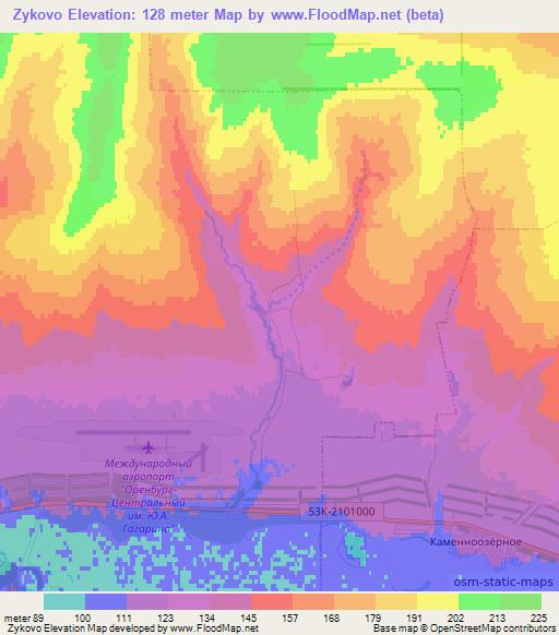 Zykovo,Russia Elevation Map