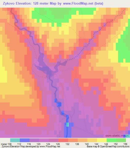 Zykovo,Russia Elevation Map