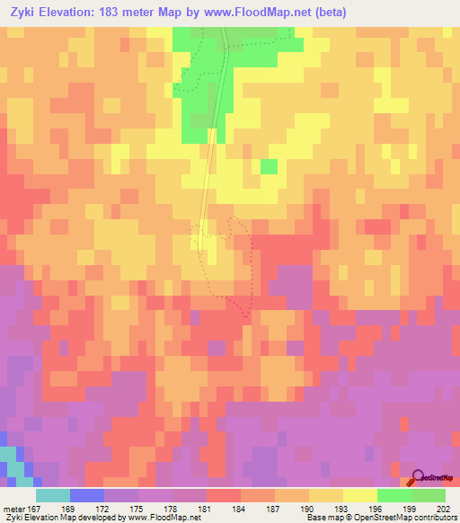 Zyki,Russia Elevation Map