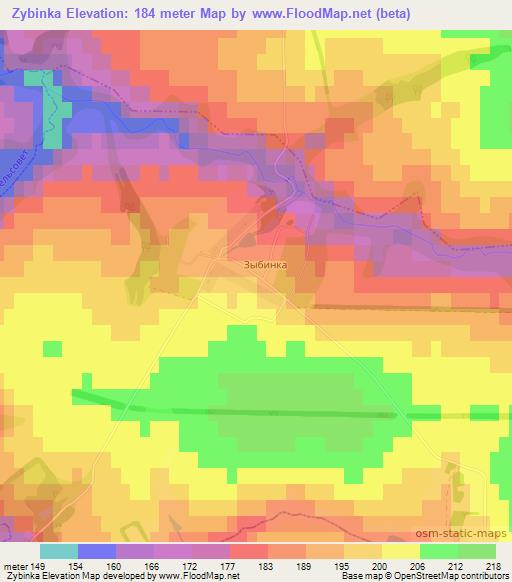 Zybinka,Russia Elevation Map