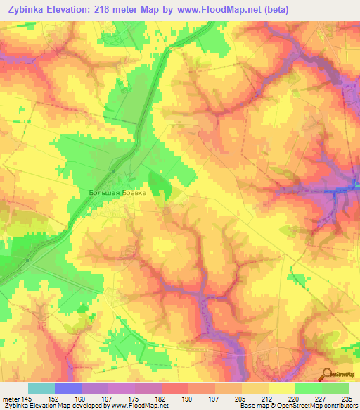 Zybinka,Russia Elevation Map