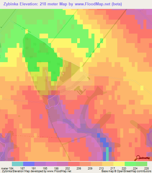 Zybinka,Russia Elevation Map