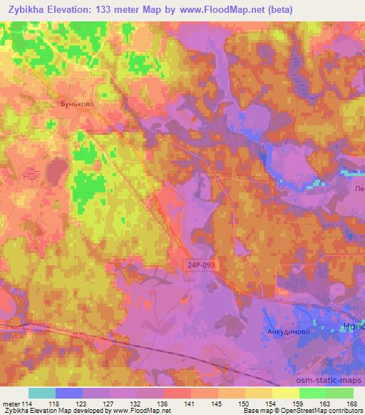 Zybikha,Russia Elevation Map