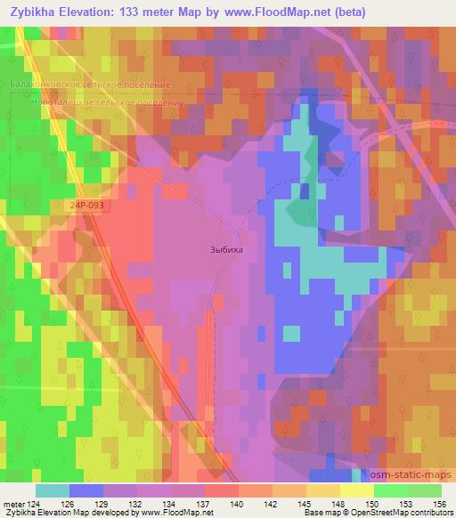 Zybikha,Russia Elevation Map