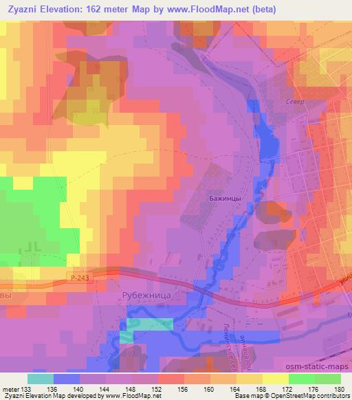 Zyazni,Russia Elevation Map