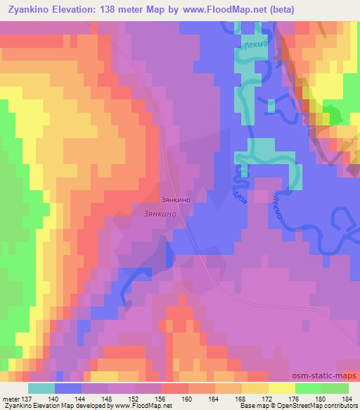 Zyankino,Russia Elevation Map