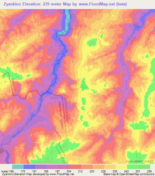 Zyankino,Russia Elevation Map