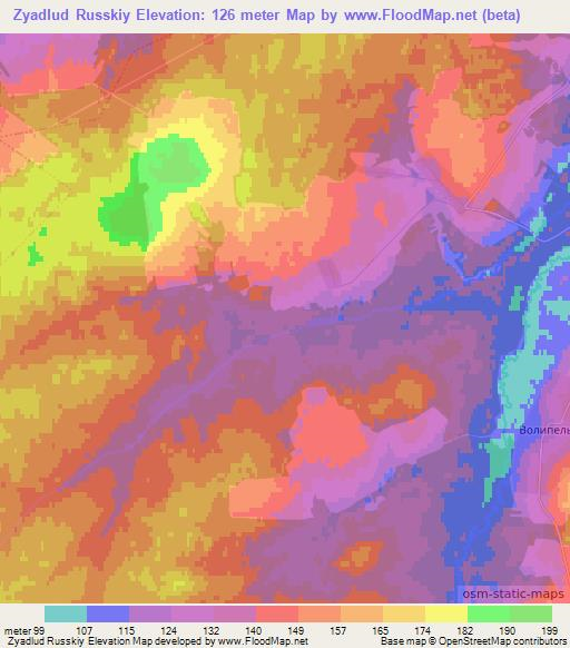 Zyadlud Russkiy,Russia Elevation Map