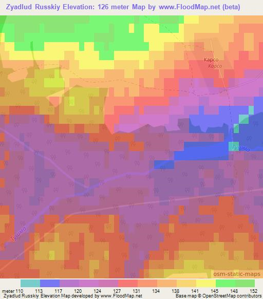 Zyadlud Russkiy,Russia Elevation Map