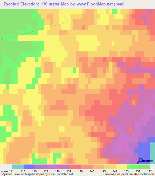 Zyadlud,Russia Elevation Map