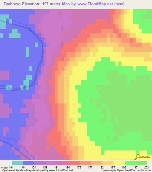 Zyabrevo,Russia Elevation Map