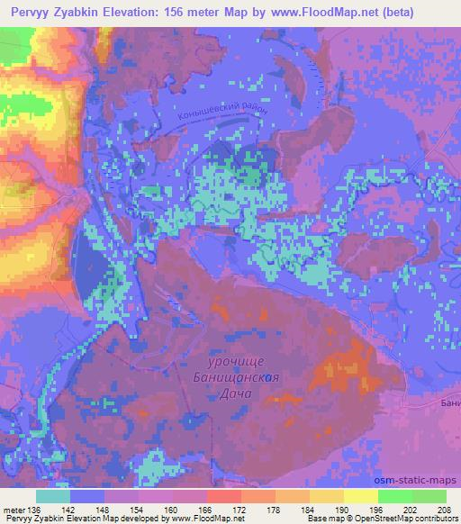 Pervyy Zyabkin,Russia Elevation Map