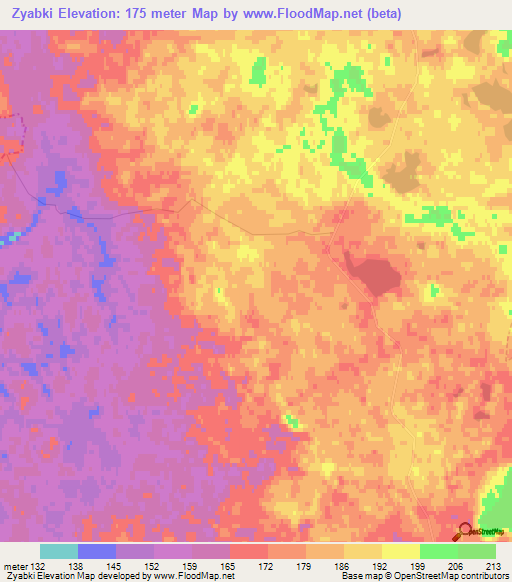 Zyabki,Russia Elevation Map