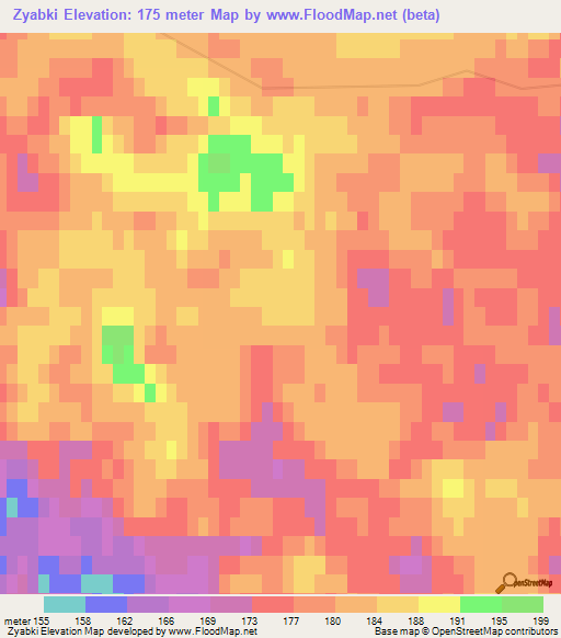 Zyabki,Russia Elevation Map