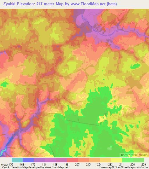 Zyabki,Russia Elevation Map