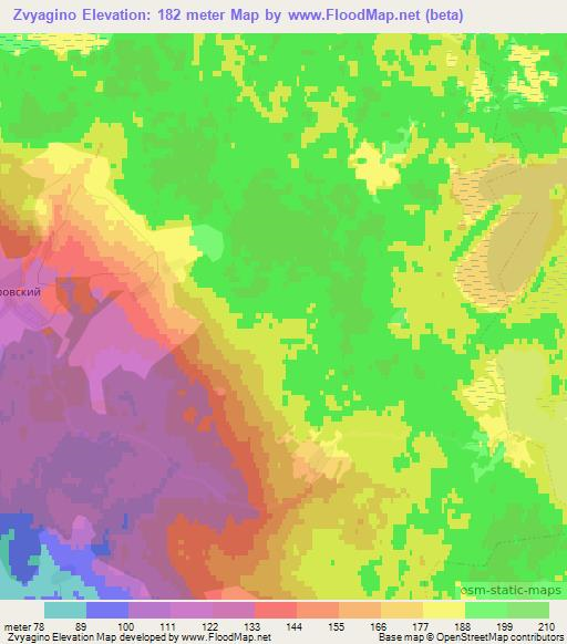 Zvyagino,Russia Elevation Map