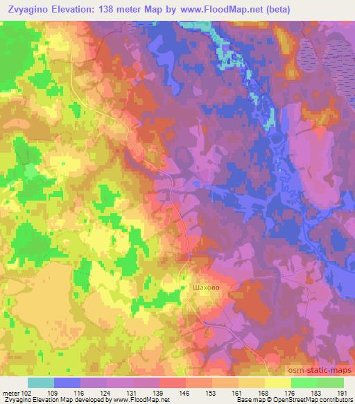 Zvyagino,Russia Elevation Map