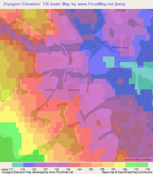 Zvyagino,Russia Elevation Map