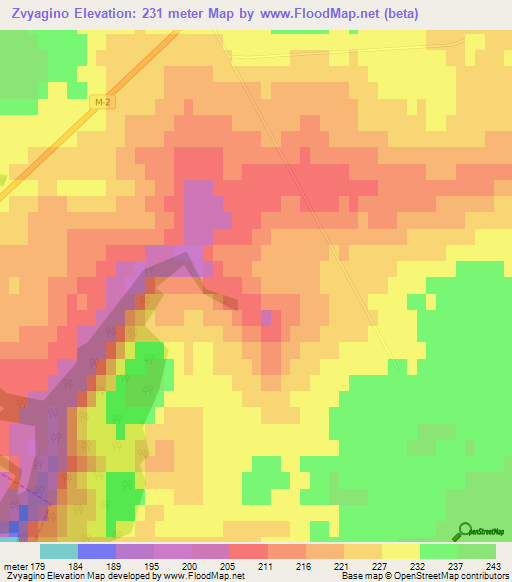 Zvyagino,Russia Elevation Map