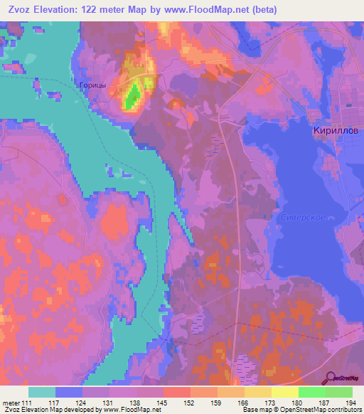 Zvoz,Russia Elevation Map