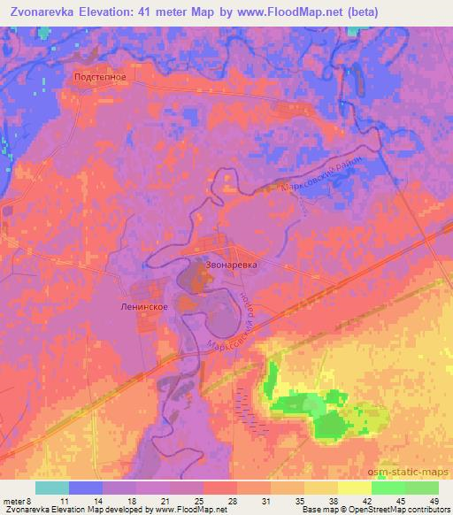 Zvonarevka,Russia Elevation Map