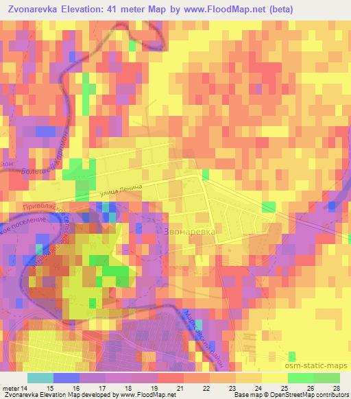 Zvonarevka,Russia Elevation Map