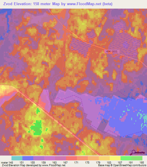 Zvod,Russia Elevation Map