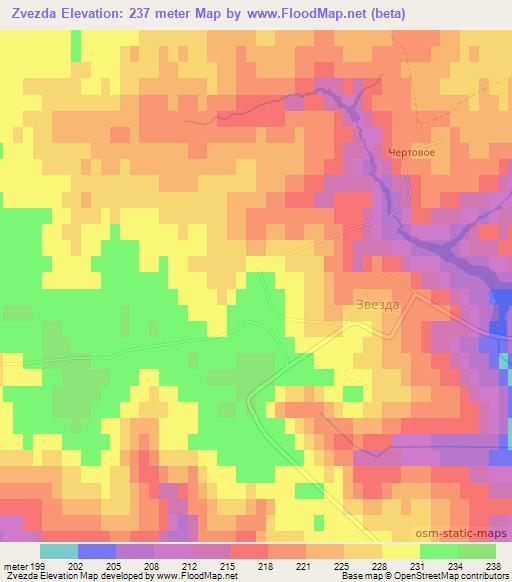 Zvezda,Russia Elevation Map