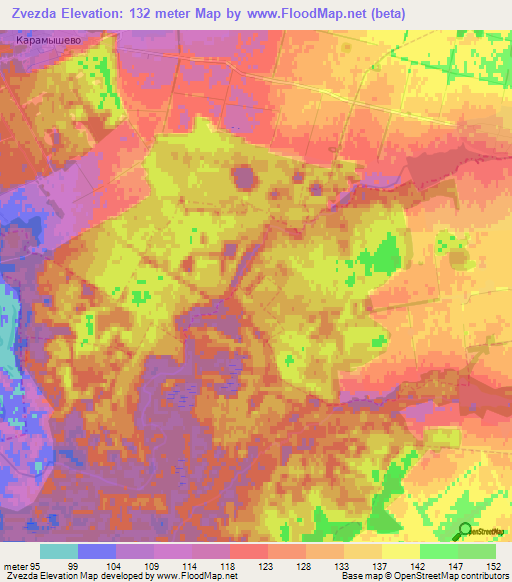 Zvezda,Russia Elevation Map