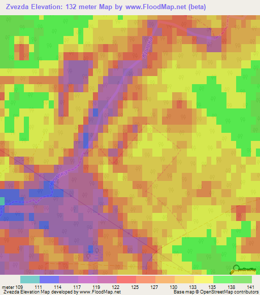 Zvezda,Russia Elevation Map