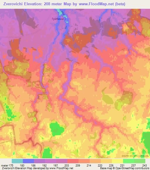 Zverovichi,Russia Elevation Map