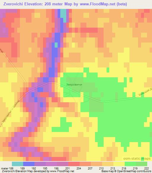 Zverovichi,Russia Elevation Map