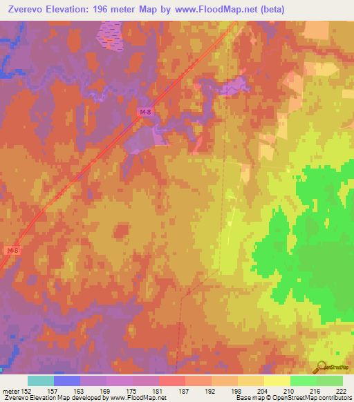 Zverevo,Russia Elevation Map