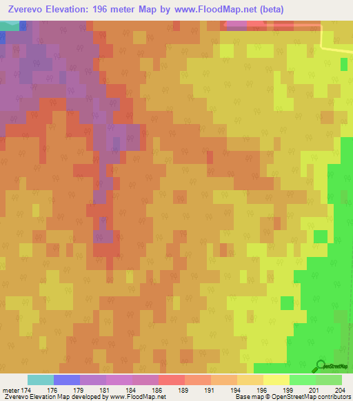 Zverevo,Russia Elevation Map