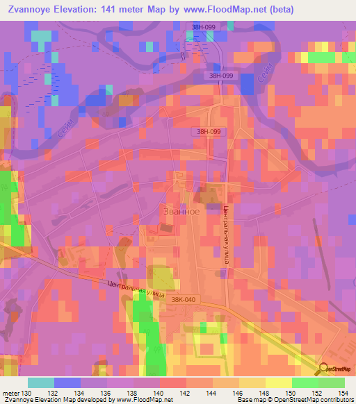 Zvannoye,Russia Elevation Map