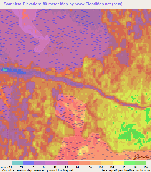 Zvannitsa,Russia Elevation Map