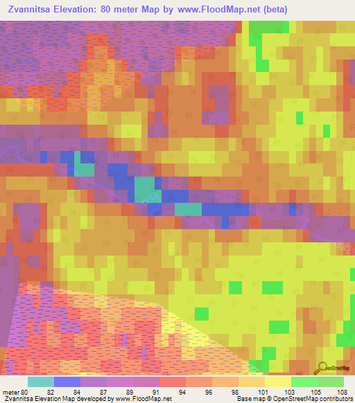 Zvannitsa,Russia Elevation Map