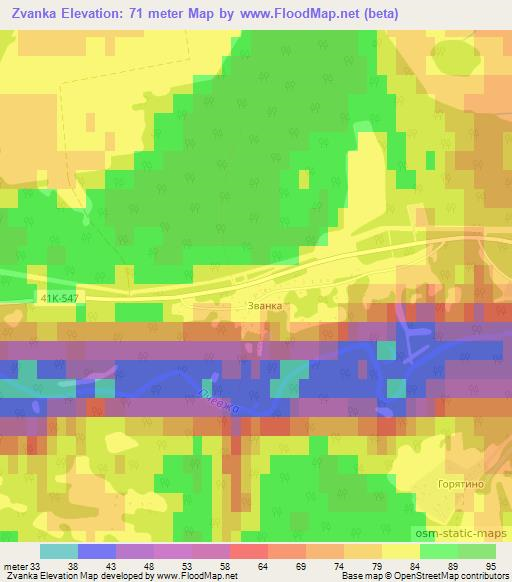 Zvanka,Russia Elevation Map