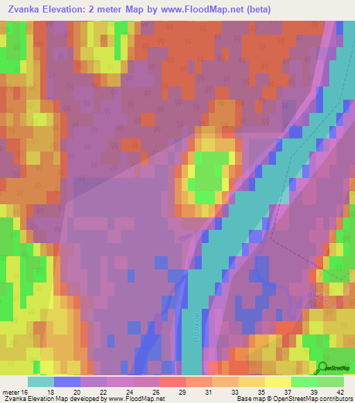 Zvanka,Russia Elevation Map