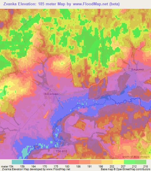 Zvanka,Russia Elevation Map