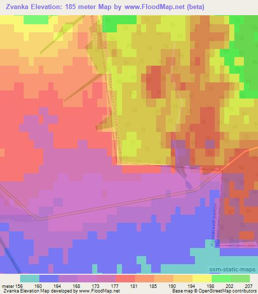 Zvanka,Russia Elevation Map