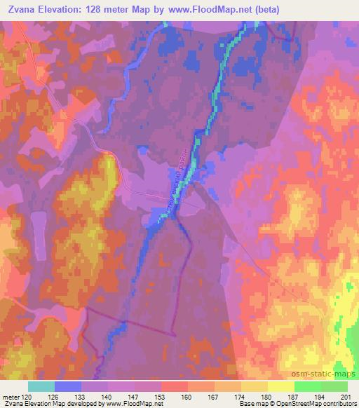 Zvana,Russia Elevation Map