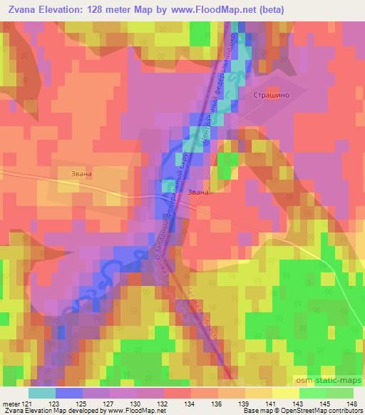 Zvana,Russia Elevation Map