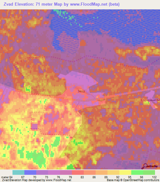 Zvad,Russia Elevation Map