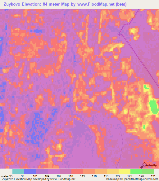 Zuykovo,Russia Elevation Map