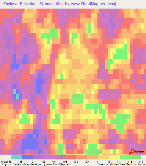 Zuykovo,Russia Elevation Map